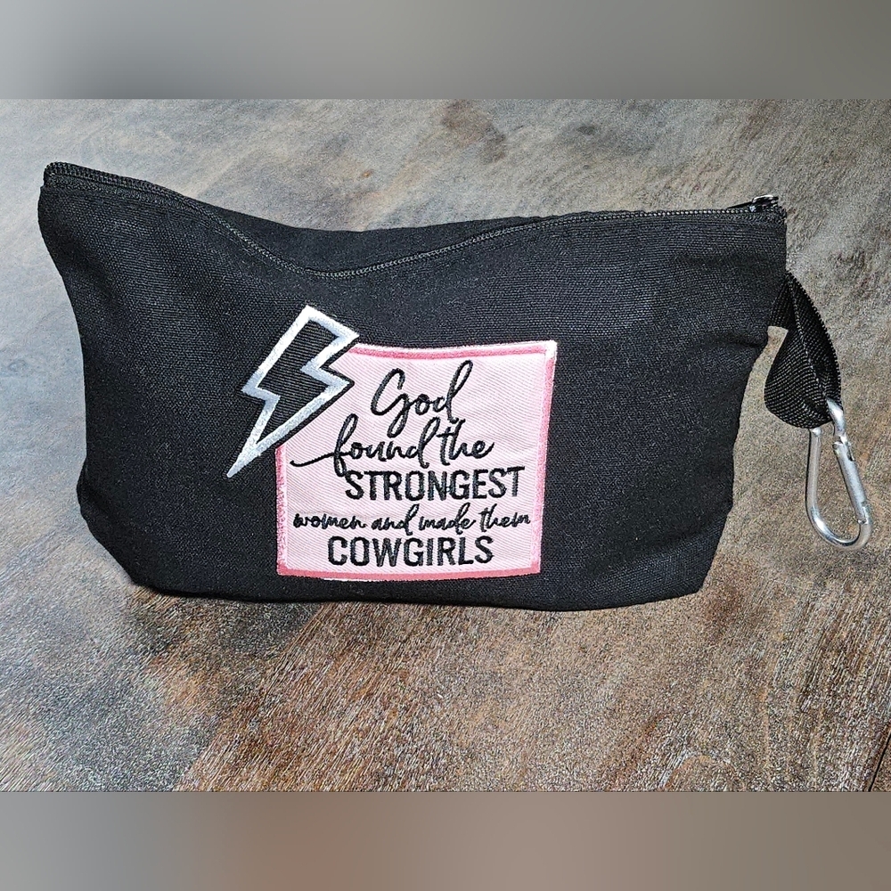 NWT Black Western Pencil / makeup Bag Pounch